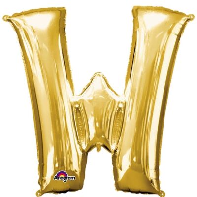 Gold Letter “W” Balloon