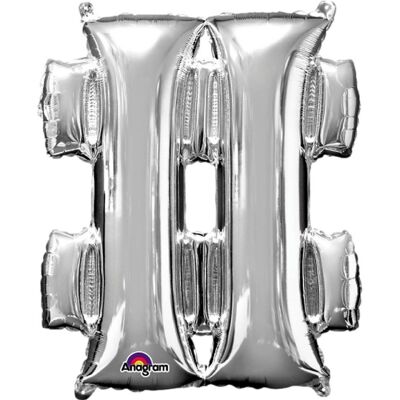 Silver “#” Symbol Balloon