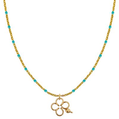 Halskette mit glücklichen Rosenkranzfarben – 55 cm