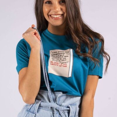 T-Shirt "Diario"__L / Blu