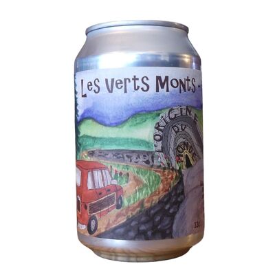 Organic fruity IPA beer Les Verts-Monts NEIPA 6% 33cl