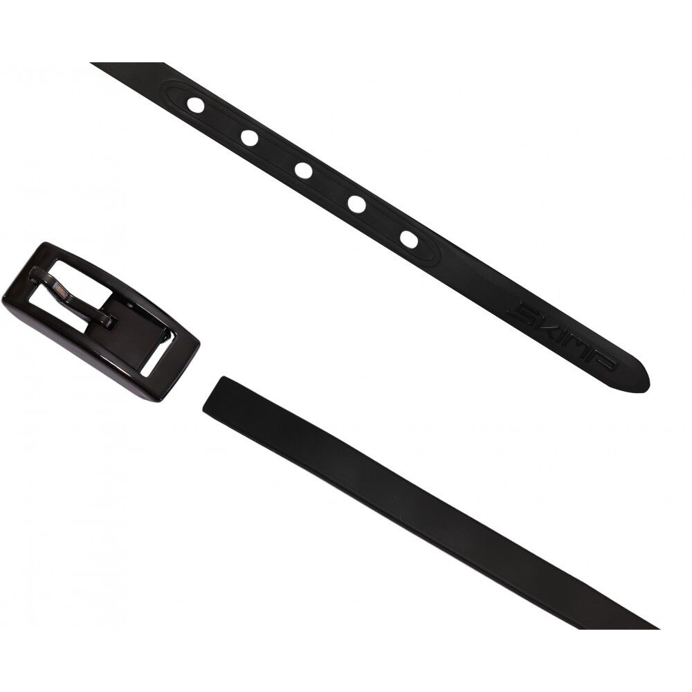 Der schwarze Charmeuse-Gürtel