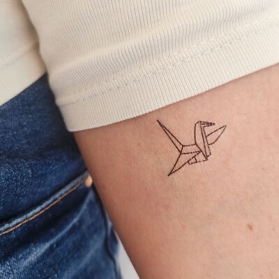 origami crane temporary tattoo (set of 4)