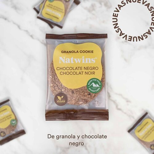 NATWINS Cookie Granola Chocolate negro 40 g. (Vegano. Alto contenido en fibra)