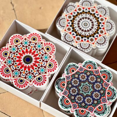 Set of 6 Ceramic COASTERS - MELLAH