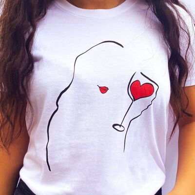 T-Shirt "Better with Wine"__S / Bianco