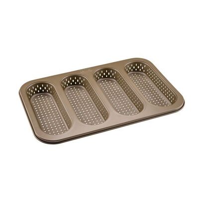 Perforated bread mold for 4 mini baguettes Zenker Mojave Gold