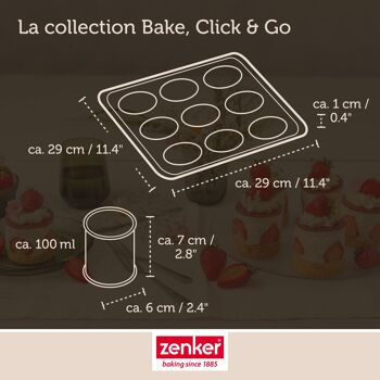 Moule à gâteaux individuels 9 empreintes avec couvercle Zenker Bake Click and Go 4