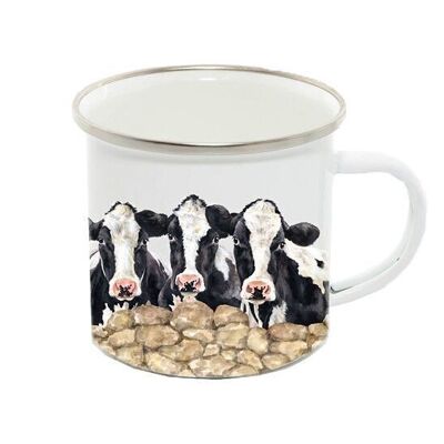Enamel Mug 12oz, Friesian Cows, Friesian Trio