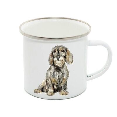 Taza esmaltada 12oz, Dachshund, Dusty