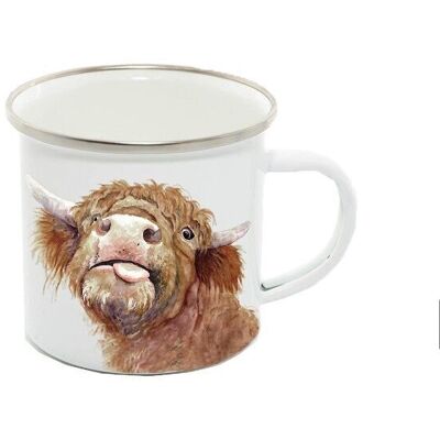 Enamel Mug 12oz, Highland Cow, Baxter