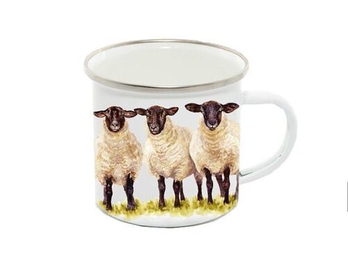 Enamel Mug 12oz, Black Face Sheep