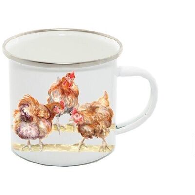 Enamel Mug 12oz, Chickens, GirlTalk