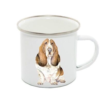 Enamel Mug 12oz, Basset Hound, Colin