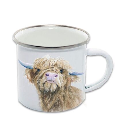 Enamel Mug 12oz, Highland Cow, Donald