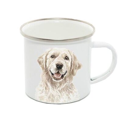 Tasse en émail 12oz, Golden Retreiver, Bruno