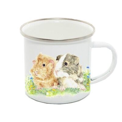 Enamel Mug 12oz, Guinea Pigs, Topsy & Turvy