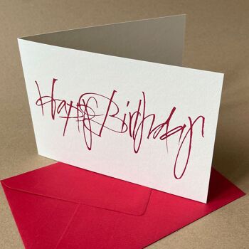 Joyeux anniversaire - carte de voeux avec enveloppe rouge 1