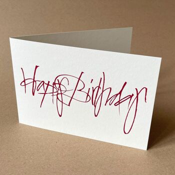 Joyeux anniversaire - carte de voeux avec enveloppe rouge 2
