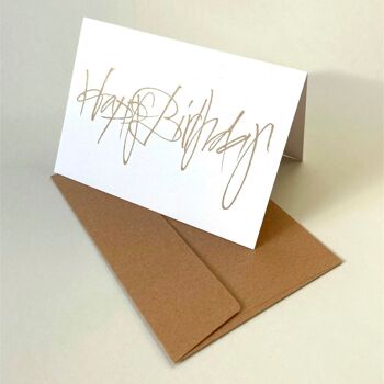 Joyeux anniversaire - carte de voeux recyclée avec enveloppe recyclée 1