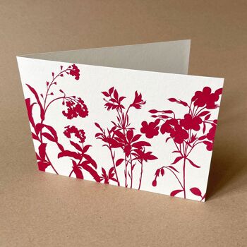 10 cartes de vœux avec enveloppes rouges : herbes des prés 2