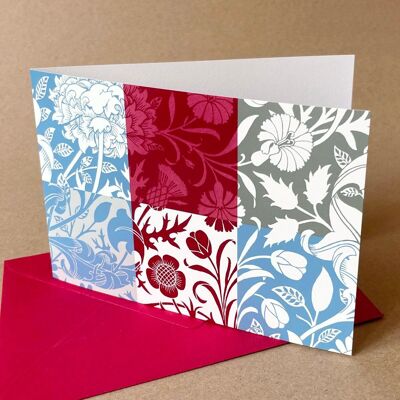 10 cartes de vœux avec enveloppes : ornements floraux (format paysage)