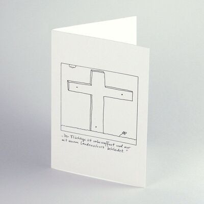 The fugitive is unarmed - funny recycled Easter card with envelope
