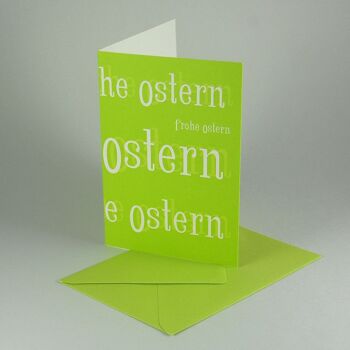 joyeuses Pâques - carte de Pâques recyclée vert clair avec enveloppe 1