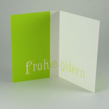 joyeuses Pâques - carte de Pâques recyclée vert clair avec enveloppe 2