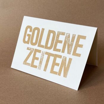 Golden times - carte recyclée avec enveloppe dorée 2