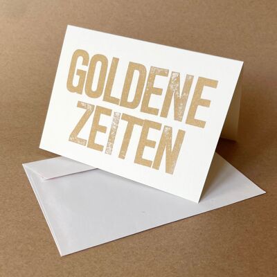 10 recycled cards with envelope: Golden times