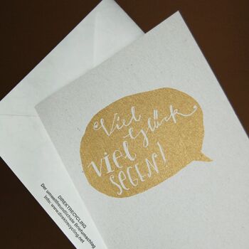 6 cartes de vœux grises avec enveloppes : Bonne chance, beaucoup de bénédictions ! 1