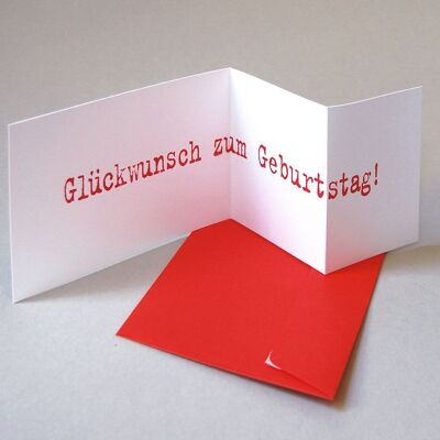10 cartes de vœux avec enveloppes rouges : jour de chance !
