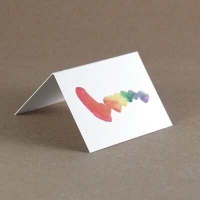 10 tarjetas de lugar recicladas: arcoiris