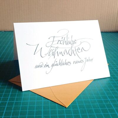 10 cards for Christmas and New Year with golden envelopes
