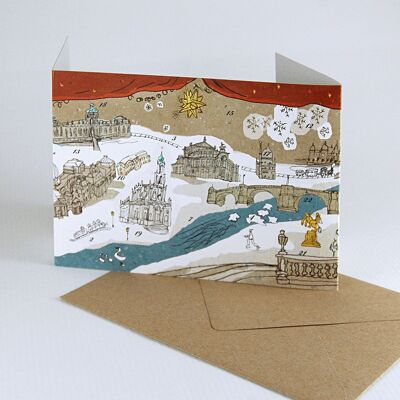 Dresden - Advent calendar card with recycled envelope