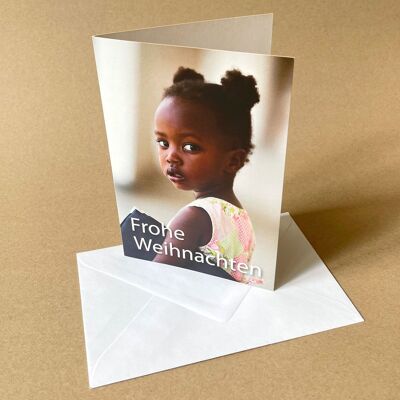 10 tarjetas navideñas solidarias con sobres: niñas