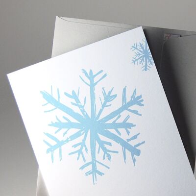10 recycled Christmas cards with envelope: snowflakes