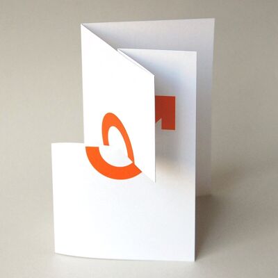 10 cartes de mariage design imprimées orange avec enveloppes