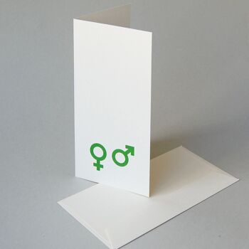 10 cartes de mariage avec enveloppes : symboles pour mari et femme 1