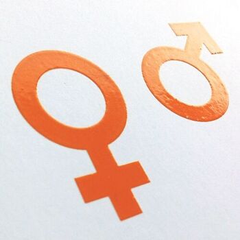 10 cartes de mariage : signes pour mari et femme (imprimé orange) 1