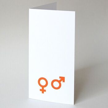 10 cartes de mariage : signes pour mari et femme (imprimé orange) 2
