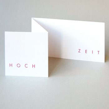 10 faire-part de mariage imprimés roses avec enveloppes : HOCH TIME 2