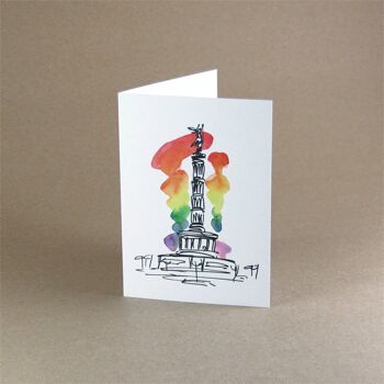 10 cartes recyclées avec enveloppes : Gay Pride (colonne de la victoire aux couleurs de l'arc-en-ciel) 4