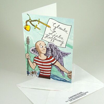 100 recycled cards with direct recycling envelopes: Faith, Love, Hope