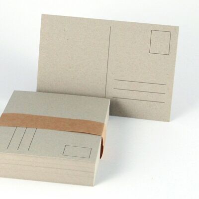 50 cartoline riciclate grigio sabbia DIN A6 con campo per indirizzo