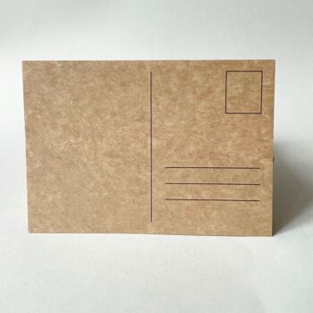 100 cartes postales en carton kraft marron clair DIN A6 avec champ d'adresse 2