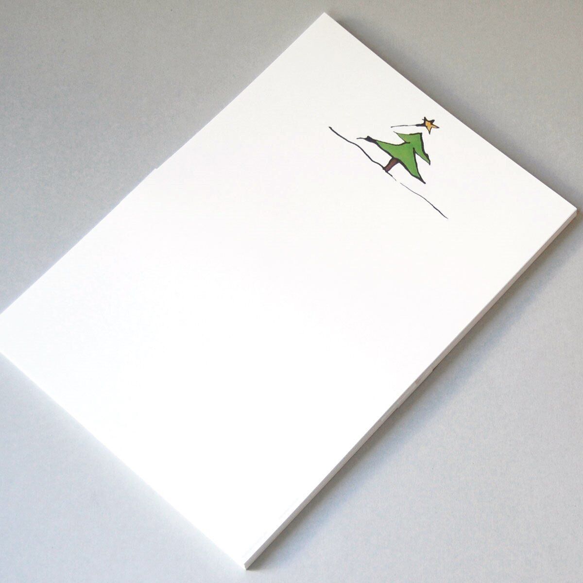 100 Bogen Weihnachts-Briefpapier: Baum mit Stern