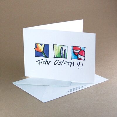 10 recycled Easter cards with envelopes: Happy Easter!!!