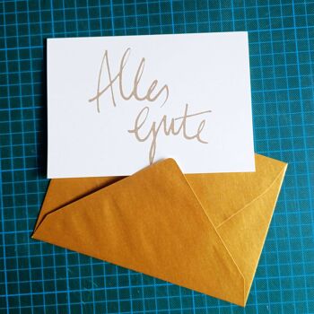 10 cartes de vœux avec enveloppes dorées : Bonne chance 1